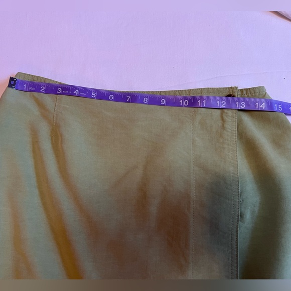 Sortif USA soft muted lime green wrap skirt for women size medium. - Picture 4 of 10